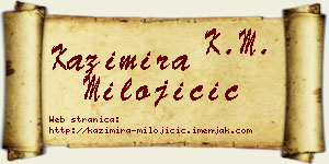 Kazimira Milojičić vizit kartica